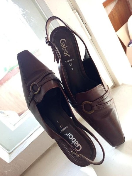 Women Gabor Heels Brown Leather 41 #7TBE