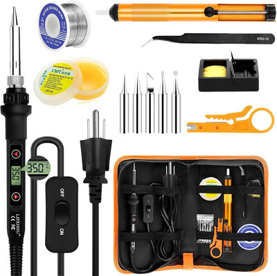 Soldering Iron Kit 80W LCD Adjustable Temperature 180-520  Solder Kit Electronic