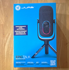 JLab Epic Talk USB/USB-C Cardioid Mic, Freestanding w/ Mute  Gain Control