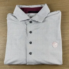 Greyson Golf Shirt Polo Geo AOP Mens Large L Performance Stretch Northwood CC TX