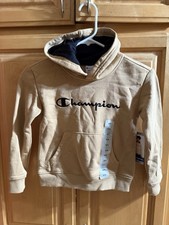 champion boys logo hoodie XS 4/5 Brown NWT