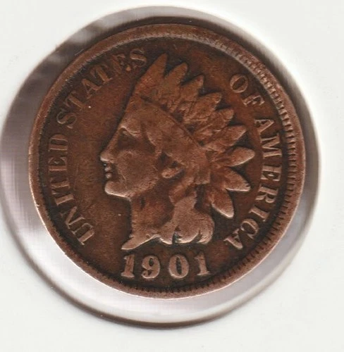 US Rare Old West 1901 Indian Head Penny Coin American Collection Shield Cent USA