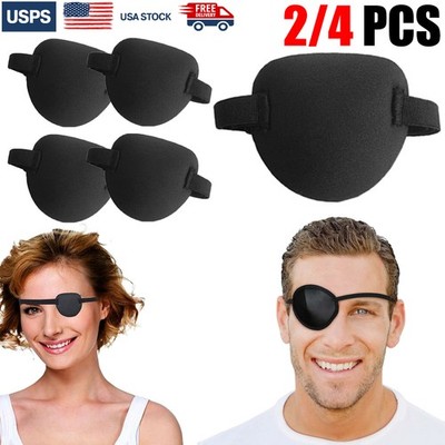 2/4x Adult Single Side Eye Mask 3D Adjustable Eye Mask Pirate Suit Black Adults