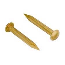 Solid Brass Escutcheon Pins - 1/2" Long - Pack of 100 - Small Round Head Nail...