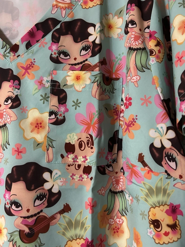 Koi Hula Lulu Scrub Top Women’s 3X - Image 2 of 4