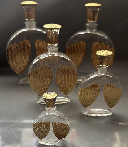 Antique Corday Toujours Moi Perfume Bottles France Grad Set 5 Deco Empty