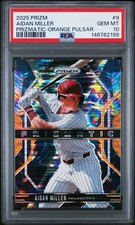 PSA 10 - AIDAN MILLER RC #9 - /399 - ORANGE PULSAR - 2025 PRIZMATIC - POP 1