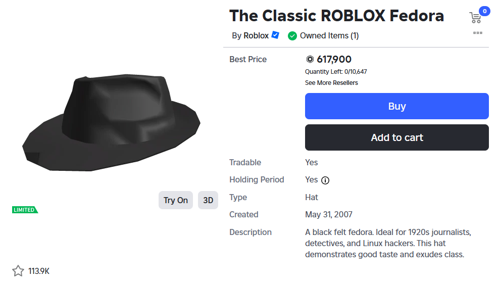 Rare Roblox Hats Classic Items Old Hats Roblox Classic Fedora Hat