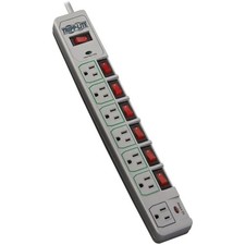 Tripp Lite TLP76MSG 7-Outlet Eco-Surge Energy-Saving Surge Protector, Cool gray