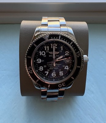 Breitling Superocean II 42 Black Dial Auto Chronometer Date Steel Bracelet