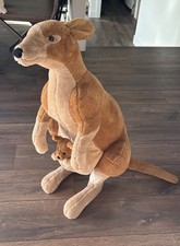 MELISSA AND DOUG GIANT 34" STUFFED KANGAROO AND JOEY Rare EUC