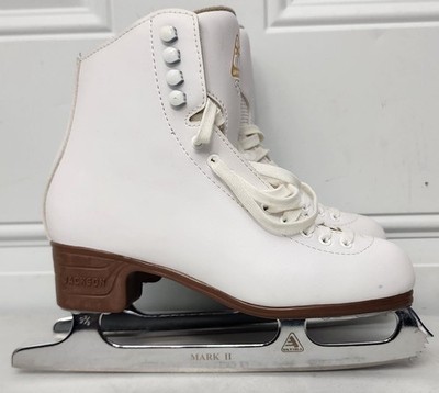 Jackson Excel Women s Figure Skates 6.5 C  White Mark II 9 2/3 Ice Skates
