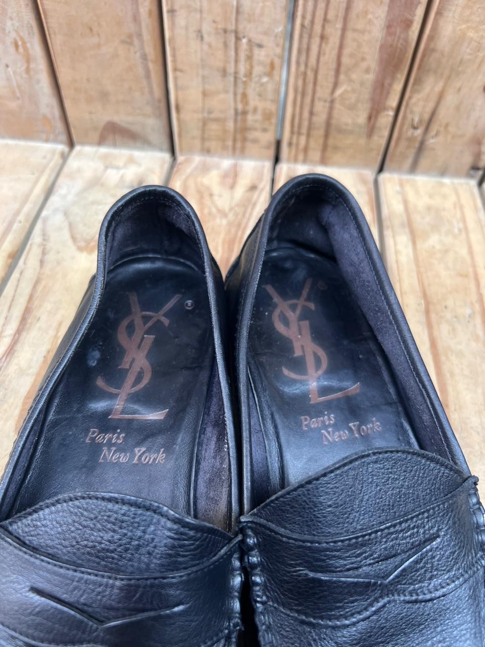 Saint Laurent Women's Black leather Pull on Penny Loafers  Sz uk 7 Us 10 EUR  40 thumbnail 5