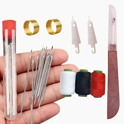 37PC Complete Sewing Kit - Big Eye Steel Sewing Needles Kit Stainless Steel