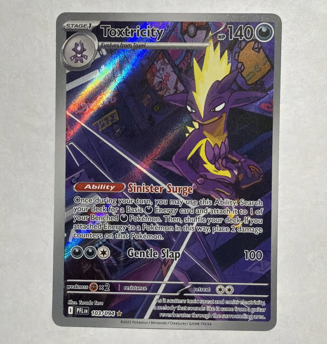 Pokemon Toxtricity Illustration Rare 103/094 2025 Phantasmal Flames NM