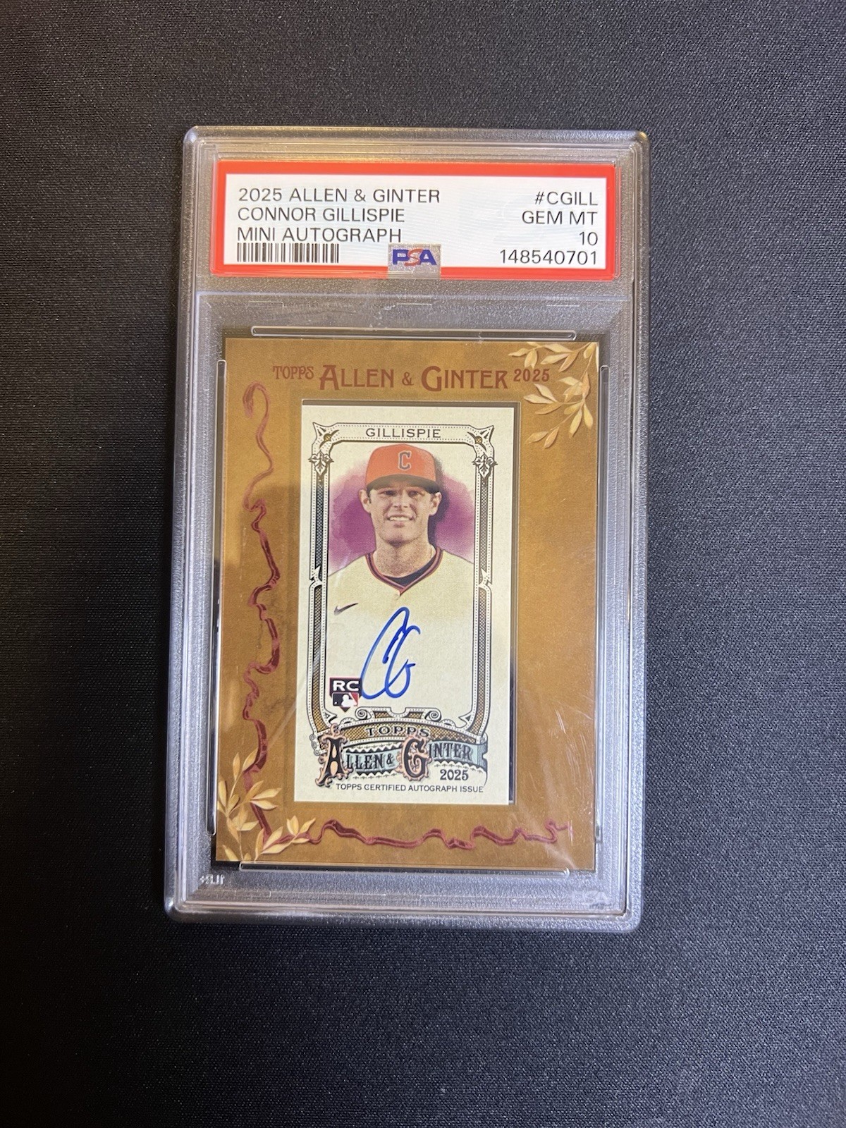 2025 Topps Allen & Ginter Connor Gillespie Mini Auto RC Rookie MA-CGILL PSA 10!