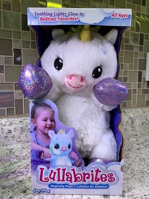 Lullabrites Unicorn Plush Stuffed Animal Light Up Plays Music Bedtime Brand New