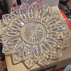 Vintage Federal Glass Iridescent flower Serving Platter Flawless Unique!