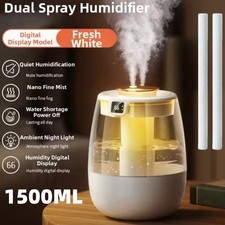 1.5L Humidifiers Ultrasonic Warm Cool Mist LED Humidifier Top Fill for Bedroom