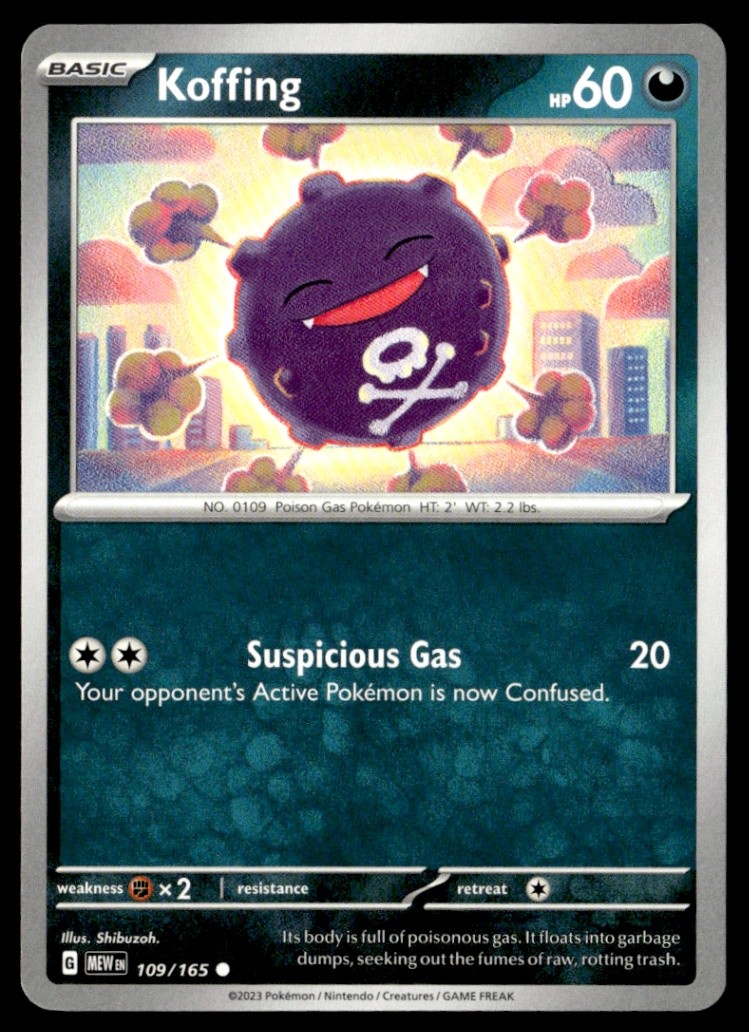 Koffing Common Normal SV: Scarlet & Violet 151 109/165 NM Pokémon TCG