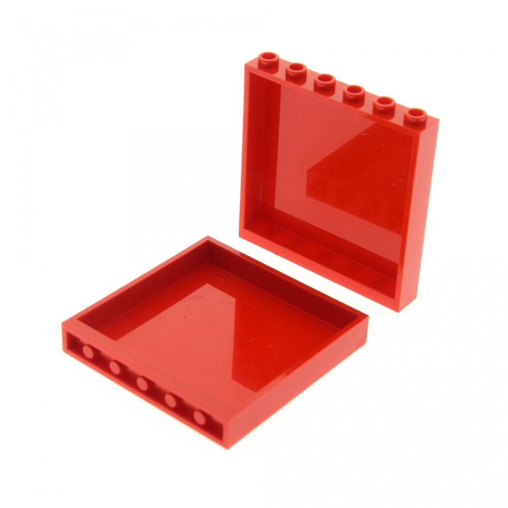 2X Lego Panels 1X6X5 Red Wall Element Castle 4505067 59349
