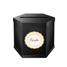 Elegant Card Box Holder Black Envelope Case Wedding Graduation 12x10x10 Inch