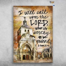 Church Oil Painting - I Will Call Upon The Lord, Who Is Worthy, To Be Praised