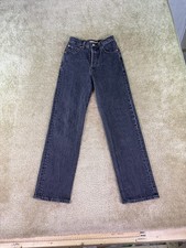 Levi's Premium Jeans Ribcage Straight Ankle Womens 24 Black Denim High Rise E708