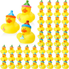 24 Pcs Birthday Rubber Ducks Party Rubber Duck 2 Inch Small Rubber Ducks