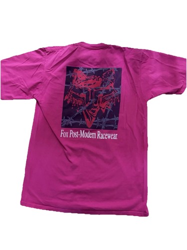 Vintage Fox Post-Modern Raceware Pink T Shirt 100% Combed Cotton Size Large