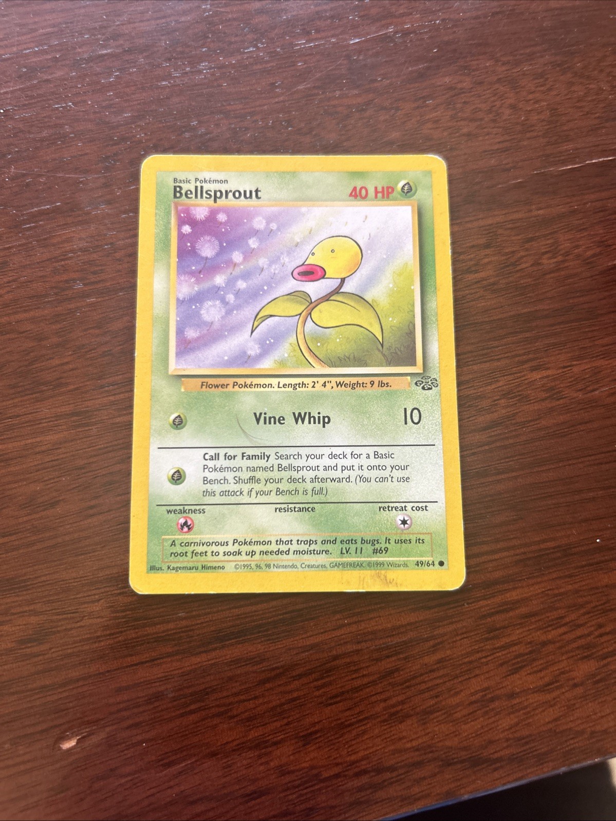 Bellsprout 1999 Pokemon Jungle 1st Edition 49/64 - RARE - Gem Mint - CA