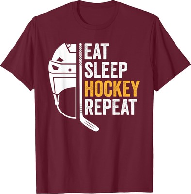 Eat Sleep Hockey Repeat Ice Hockey Retro Vintage Unisex T-Shirt