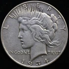 1934 $1 Peace Silver Dollar ~Circulated XF #C11