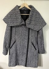 Vintage Mo-Ka by Santa Fe Herringbone Shawl Collar Tweed Coat Jacket S Academia