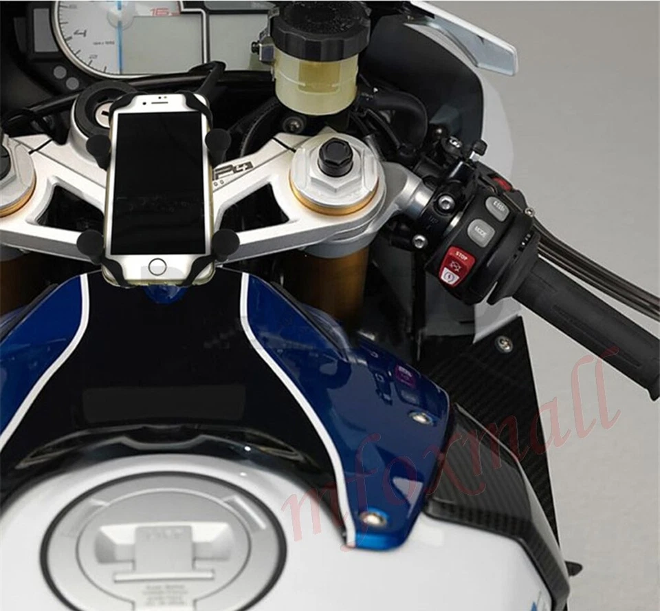 X Grip Mount With USB Charge Mobile Phone Holder For Motorcycle Bike Universal - Image 2 of 4