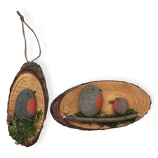 Pebble Bird Rock Art Home Decor Hand-Painted Multicolor Whimsical