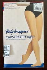 BODY WRAPPERS ADULT TOTAL STRETCH FOOTED DANCE SOFT STRETCH JAZZY TAN TIGHTS S-M