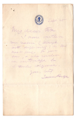 James Payn Signed Letter 1895 / Autographed British Writer & Editor