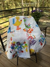 Vintage Sesame Street Twin Comforter and Flat Sheet Set By JP Stevens 1977