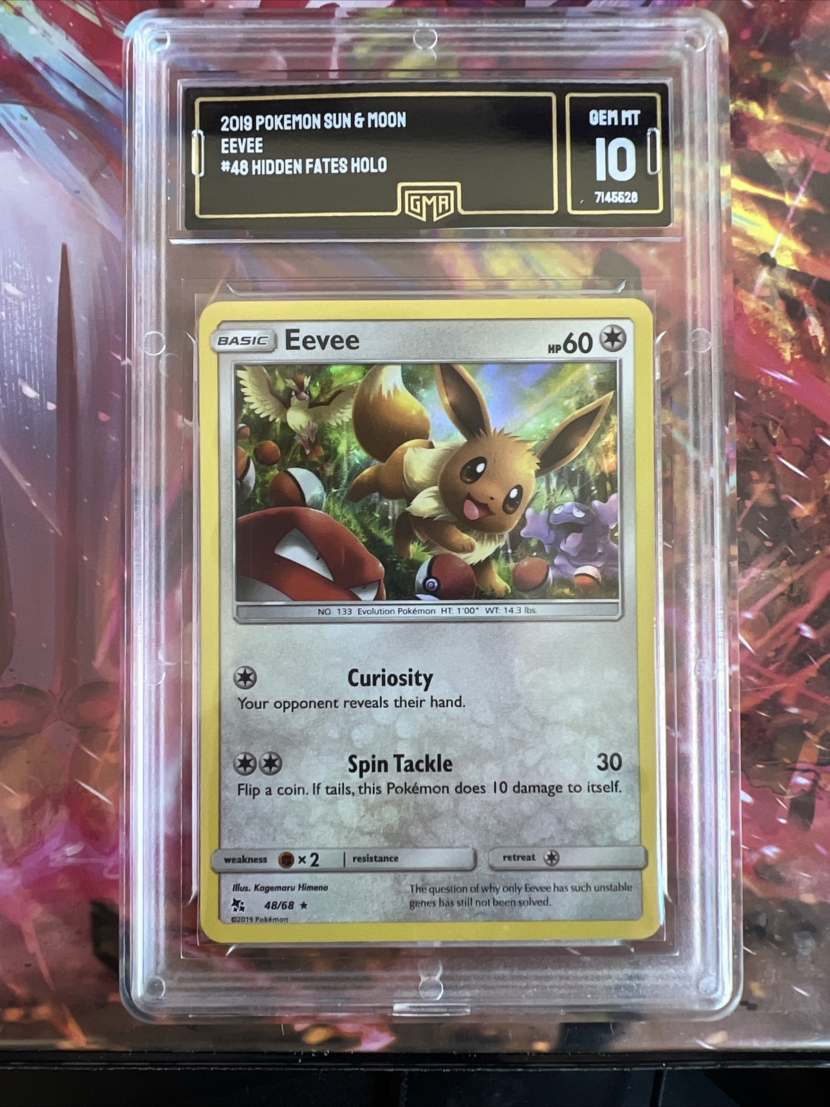 GMA 10 2019 Pokemon Sun & Moon EEVEE 48/68 HIDDEN FATES eBay