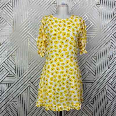 NWT FAITHFULL THE BRAND Florence Mini Dress Marigold Yellow Floral Size US  2 | eBay