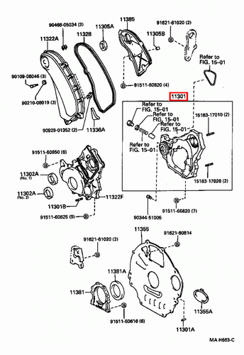 Genuine LandCruiser 100 80 Series 1HD FT 1HD T Timing Gear Cover Case Oil Pump - Picture 13 of 17