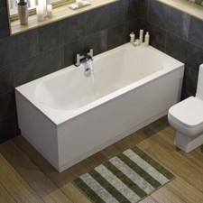 1700mm Double Ended Bath Front Side End Panel High Gloss White Acrylic Bathroom