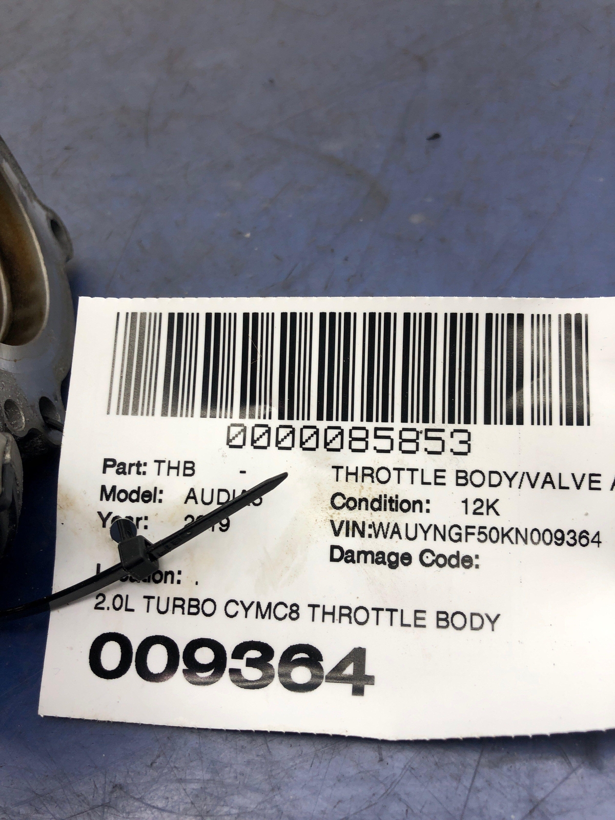 2018-2021 AUDI A5 OEM 2.0L TURBO CYMC8 THROTTLE BODY ASSEMBLY  