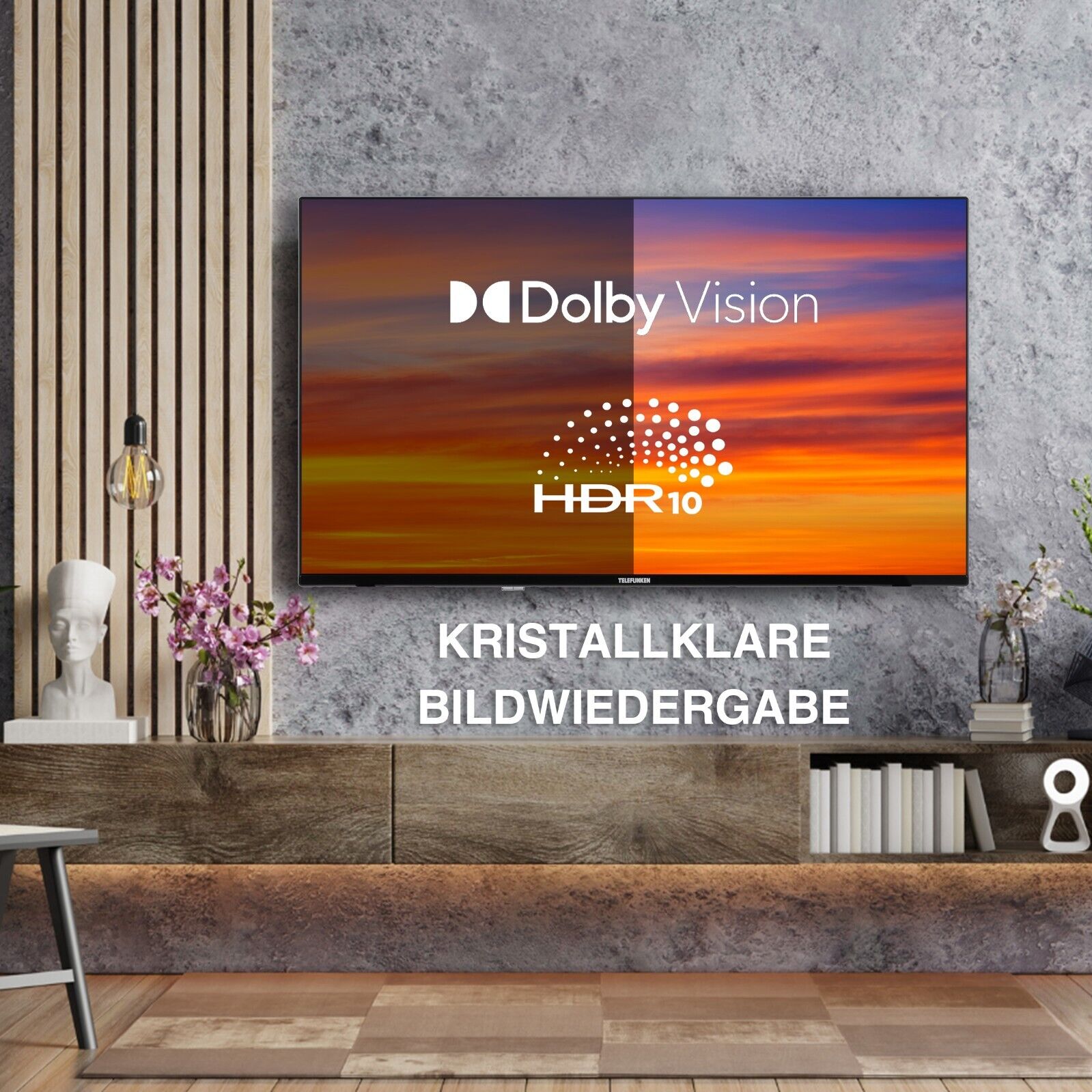 TELEFUNKEN 50 Zoll QLED Fernseher TiVo Smart TV 4K UHD HDR Dolby Vision Atmos