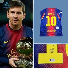 Lionel Messi Signed FC Barcelona 2012/2013 Home Jersey W/ Beckett COA BAS