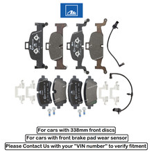 Front Brake Pad & Rear Brake Pad +Sensor OES for Audi A6 Quattro 20-21 (338mm)