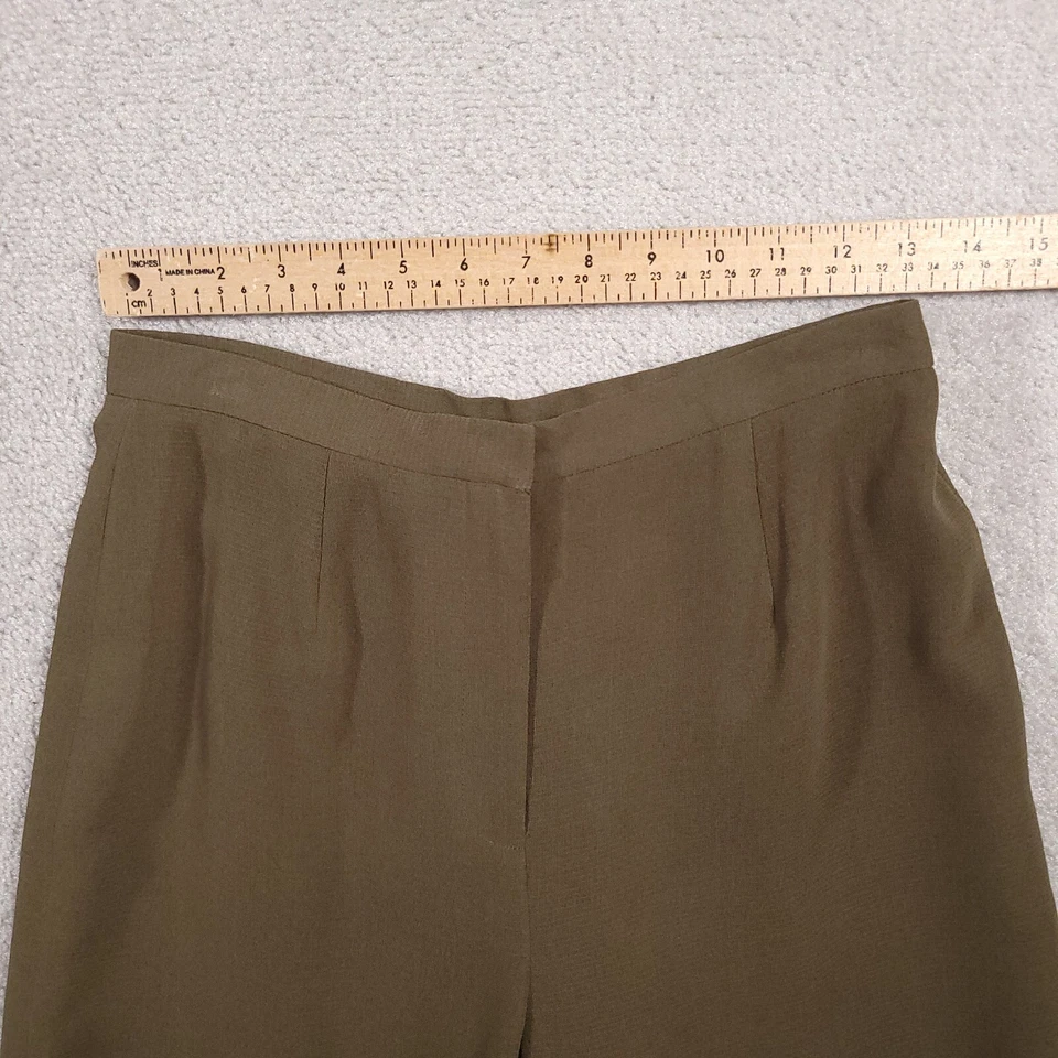 Vintage Casual Corner Dress Pants Women’s 6 Brown Wide Leg Lined Pleated Zip - Изображение 4 из 4