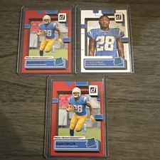 2022 Donruss Football -Isaiah Spiller 3 Card LOT -1 Canvas (2) Red Press Proof