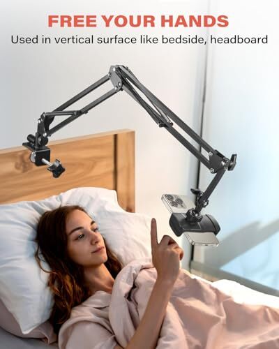 Phone Holder for Bed, Cell Phone Bed Stand Holder for Desk, Headboard, Bed, - Photo 4 sur 8